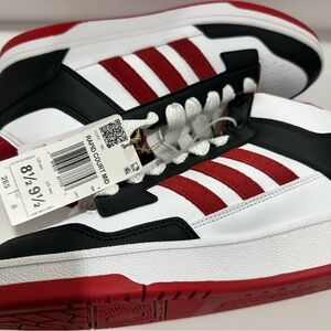 Adidas White, Red, and Black Sneakers Mens 8 1/2 or Women’s 9 1/2